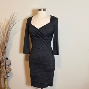 White House Black Market Dark Metallic Gray Dress